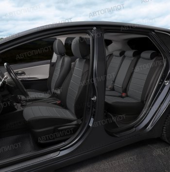 13 649 р. Чехлы сидений (экокожа/алькантара, 40/60) Автопилот  Volkswagen Polo  9N1 (2001-2009) хэтчбэк 5 дв. дорестайлинг, рестайлинг, хэтчбэк 5 дв. (черный/серый)  с доставкой в г. Пермь. Увеличить фотографию 7