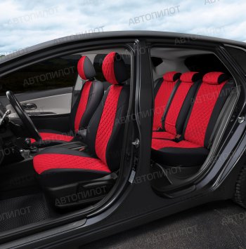 14 249 р. Чехлы сидений (экокожа/алькантара, 40/60) Автопилот Ромб  Volkswagen Polo  9N1 (2001-2009) хэтчбэк 5 дв. дорестайлинг, рестайлинг, хэтчбэк 5 дв. (черный/красный)  с доставкой в г. Пермь. Увеличить фотографию 5