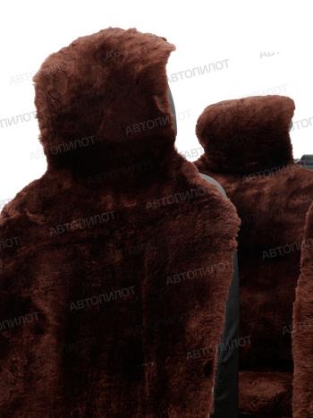 40 999 р. Комплект накидок на весь салон (цельные шкуры класс А короткий ворс натуральный мех) Автопилот   (коричневый)  с доставкой в г. Пермь. Увеличить фотографию 3