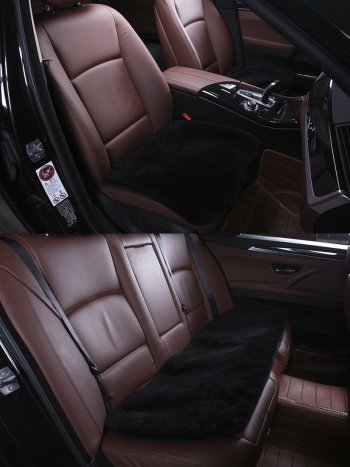 Комплекты квадратов (короткий ворс Класс А натуральный мех) Автопилот  (черный)