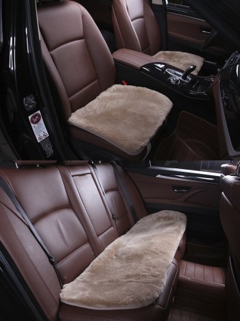 Комплекты квадратов (короткий ворс Класс А натуральный мех) Автопилот  (темно-бежевый)