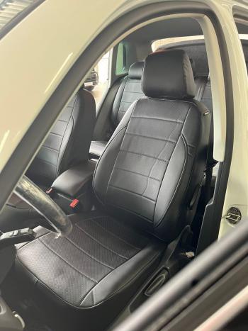 5 999 р. Чехлы на сиденье Экокожа (со столиками экокожа) Seintex  Volkswagen Tiguan  NF (2011-2017) рестайлинг (черный)  с доставкой в г. Пермь. Увеличить фотографию 3