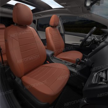 13 649 р. Чехлы сидений (экокожа/алькантара, 40/60) Автопилот  Chery Tiggo 4 - Tiggo 4 Pro (коричневый)  с доставкой в г. Пермь. Увеличить фотографию 8