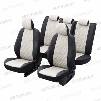 8 749 р. Чехлы сидений (экокожа, 40/60) Автопилот Ромб  Chery Tiggo 4 - Tiggo 4 Pro (черный/белый)  с доставкой в г. Пермь. Увеличить фотографию 6