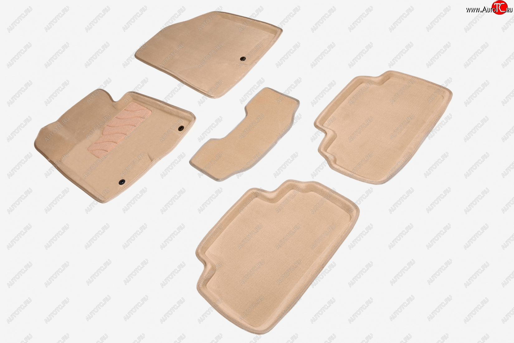 6 699 р. Комплект ковриков салона (ворсовые, 3D) SEINTEX  Hyundai I30 ( FD,  2 GD,  3 PD) (2007-2020), Hyundai I30 Fastback  PD (2017-2023), KIA Ceed  2 JD (2012-2018) (Бежевый)  с доставкой в г. Пермь
