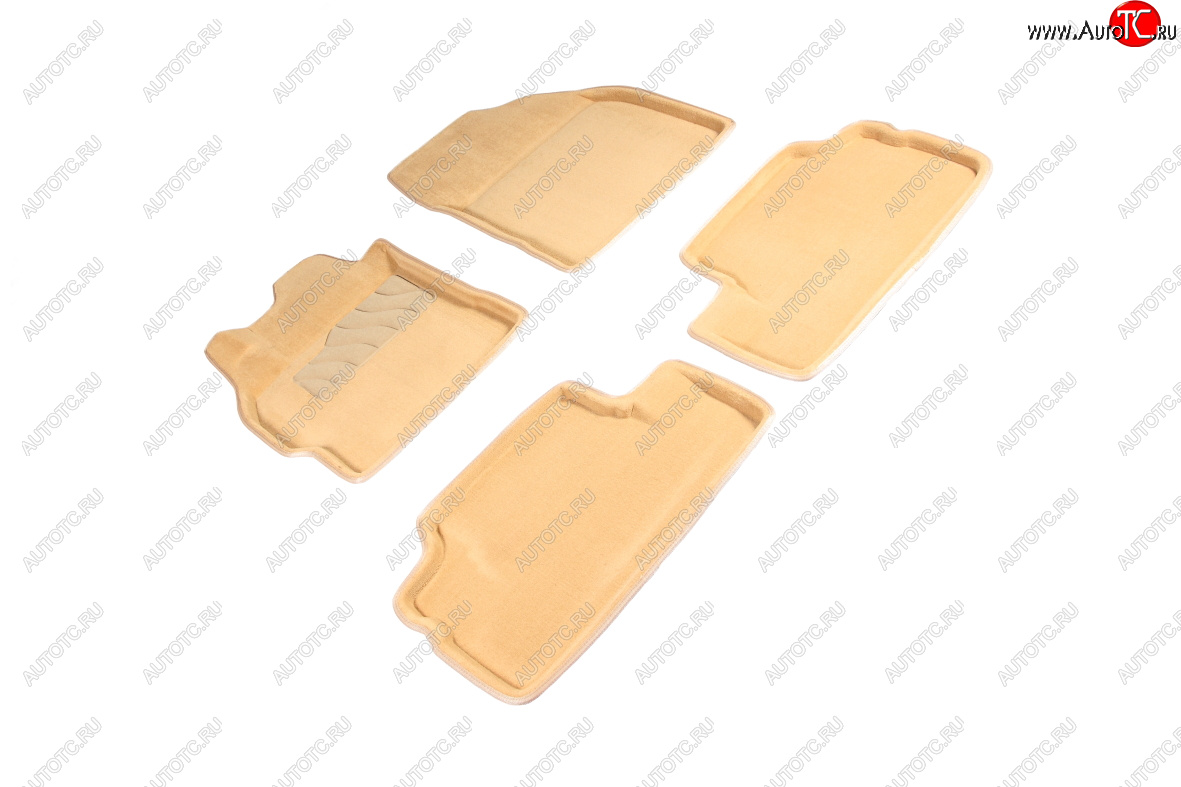 7 399 р. Комплект ковриков салона (ворсовые, 3D) Seintex  Toyota Corolla ( E150,  E140) (2006-2013) седан дорестайлинг, седан рестайлинг (Бежевый)  с доставкой в г. Пермь