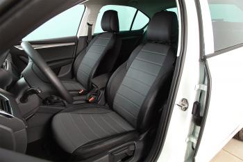 5 999 р. Чехлы для сидений (40/60 экокожа) Seintex   Skoda Octavia ( Tour A4 1U2,  Tour A4 1U5) (2000-2010) лифтбэк рестайлинг, универсал рестайлинг (серый)  с доставкой в г. Пермь. Увеличить фотографию 2