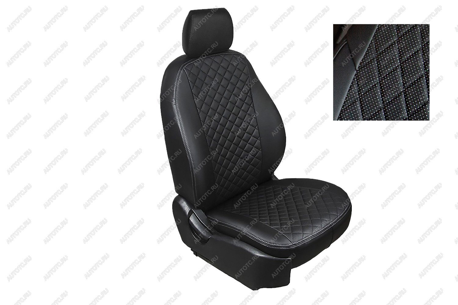 6 449 р. Чехлы на сиденье РОМБ (экокожа) Seintex Toyota Camry XV50 дорестайлинг (2011-2014) (черный)  с доставкой в г. Пермь
