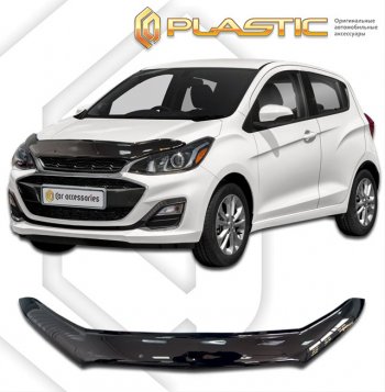 Дефлектор капота CA-Plastic Chevrolet Spark  M300 (2016-2022) 1-ый рестайлинг, 2-ой рестайлинг
