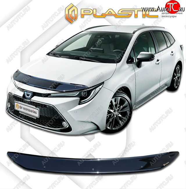 1 899 р. Дефлектор капота CA-Plastic  Toyota Corolla  E210 (2018-2022) универсал дорестайлинг (classic черный, без надписи)  с доставкой в г. Пермь