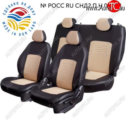 9 449 р. Чехлы сидений (Экокожа ИЛАНА+ОРЕГОН) LordAuto  Chery Tiggo T11 (2013-2016), Vortex Tingo (2010-2014) (Черный+бежевый)  с доставкой в г. Пермь