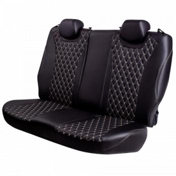 12 649 р.  Комплект чехлов для сидений (РЗСиС 40/60 ЗГ Орегон) БАЙРОН Lord Autofashion  Chevrolet Spark  M300 (2010-2015), Ravon R2 (2016-2025) (черный, вставка черная, строчка бежевая)  с доставкой в г. Пермь. Увеличить фотографию 3