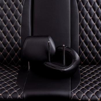 12 649 р.  Комплект чехлов для сидений (РЗСиС 40/60 ЗГ Орегон) БАЙРОН Lord Autofashion  Chevrolet Spark  M300 (2010-2015), Ravon R2 (2016-2025) (черный, вставка черная, строчка бежевая)  с доставкой в г. Пермь. Увеличить фотографию 7