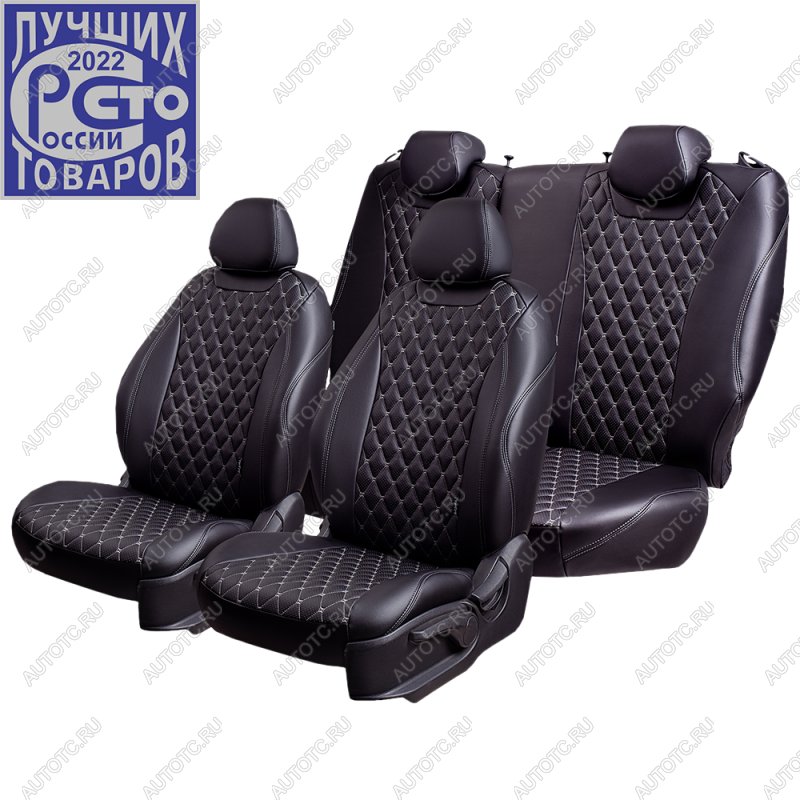 13 949 р. Чехлы для сидений (РЗС60/4, Экокожа) БАЙРОН РОМБ Lord Auto  Geely GC6 (2014-2017) (черный/темно-серый)  с доставкой в г. Пермь
