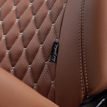 18 349 р. Комплект чехлов для сидений (ЦЗС 2П Орегон) БАЙРОН ст БАЙРОН Lord Autofashion  Hyundai Solaris  HCR (2017-2022) седан дорестайлинг, седан рестайлинг (темно-коричневый, вставка темно-коричневая, строчка бежевая)  с доставкой в г. Пермь. Увеличить фотографию 7