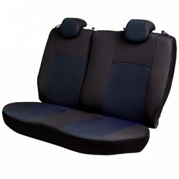 7 599 р. Комплект чехлов для сидений (РЗС 40/60 2П+1Г Жаккард) Дублин Lord Autofashion Hyundai Sonata EF рестайлинг ТагАЗ (2001-2013) (черный, вставка Ёж синяя)  с доставкой в г. Пермь. Увеличить фотографию 3