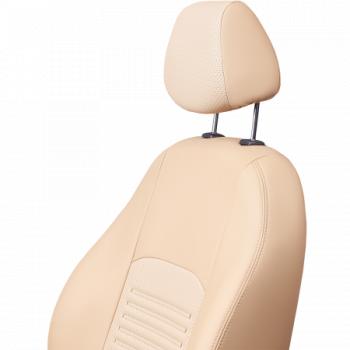9 449 р. Комплект чехлов для сидений (РЗС 60/40 3Г Илана+Орегон) ТУРИН СТ Lord Autofashion Mitsubishi ASX 3-ий рестайлинг (2019-2025) (бежевый, вставка бежевая, строчка бежевая)  с доставкой в г. Пермь. Увеличить фотографию 4