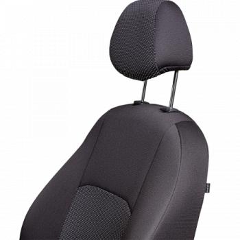 4 649 р. Комплект чехлов для сидений ( 5 из 7 мест Жаккард) ДУБЛИН Lord Autofashion  Nissan Qashqai +2  1 (2008-2014) J10 дорестайлинг, J10 рестайлинг (черный, вставка Ёж белая)  с доставкой в г. Пермь. Увеличить фотографию 6
