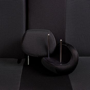 4 649 р. Комплект чехлов для сидений ( 5 из 7 мест Жаккард) ДУБЛИН Lord Autofashion  Nissan Qashqai +2  1 (2008-2014) J10 дорестайлинг, J10 рестайлинг (черный, вставка Ёж белая)  с доставкой в г. Пермь. Увеличить фотографию 9