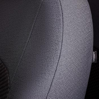 4 649 р. Комплект чехлов для сидений (ЦЗС 2П+1Г Жаккард) Дублин Lord Autofashion Volkswagen Polo 5 хэтчбек рестайлинг (2015-2020) (серый, вставка Стежок серая)  с доставкой в г. Пермь. Увеличить фотографию 3
