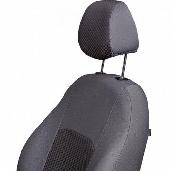 4 649 р. Комплект чехлов для сидений (ЦЗС 2П+1Г Жаккард) Дублин Lord Autofashion Volkswagen Polo 5 хэтчбек рестайлинг (2015-2020) (серый, вставка Стежок серая)  с доставкой в г. Пермь. Увеличить фотографию 5