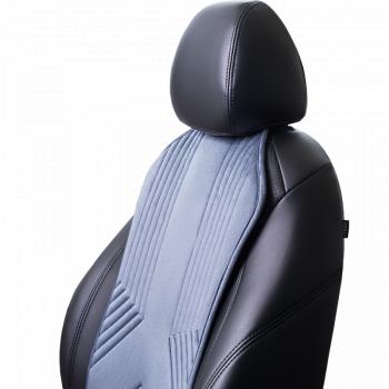 2 579 р. Накидка на сиденье (1 место Афины) ЛЮКС ст ВАН ВЭЙ Lord Autofashion   (серо-голубой, строчка серо-голубая)  с доставкой в г. Пермь. Увеличить фотографию 3