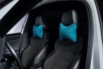 439 р. Подушка-косточка (Илана+Афины) КОСТОЧКА ст СОТА Lord Autofashion Hyundai Solaris HCR седан дорестайлинг (2017-2020) (черный, бирюзовый, строчка бежевая)  с доставкой в г. Пермь. Увеличить фотографию 5