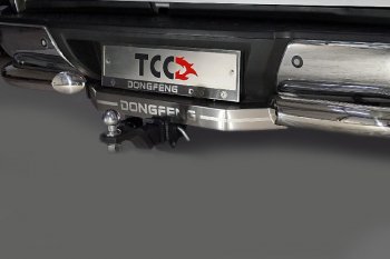 Фаркоп (тягово-сцепное устройство) ТСС Тюнинг Dong Feng DF6 (2022-2025) пикап (оцинкованный, шар E нержавейка, надпись DongFeng)