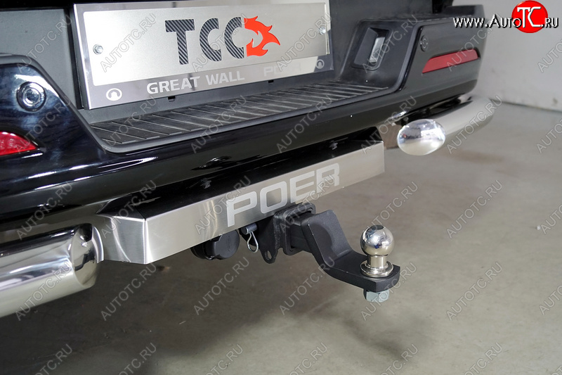 24 949 р. Фаркоп (тягово-сцепное устройство) TCC Тюнинг  Great Wall Poer (2021-2025) (оцинкованный, шар E нержавейка, надпись POER)  с доставкой в г. Пермь
