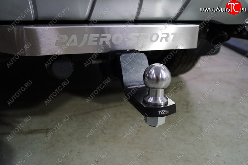 22 349 р. Фаркоп (тягово-сцепное устройство) ТСС Тюнинг  Mitsubishi Pajero Sport  QF (2019-2022) рестайлинг (надпись Pajero Sport, оцинкованный шар E , нержавейка)  с доставкой в г. Пермь