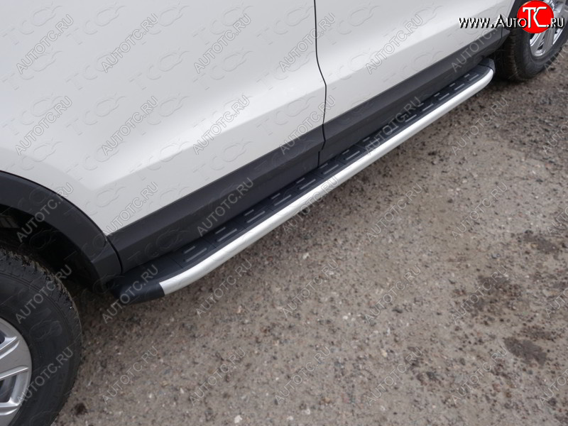 20 599 р. Пороги алюминиевые с пластиковой накладкой ТСС Тюнинг  Audi Q3  8U (2011-2015) дорестайлинг (серый)  с доставкой в г. Пермь