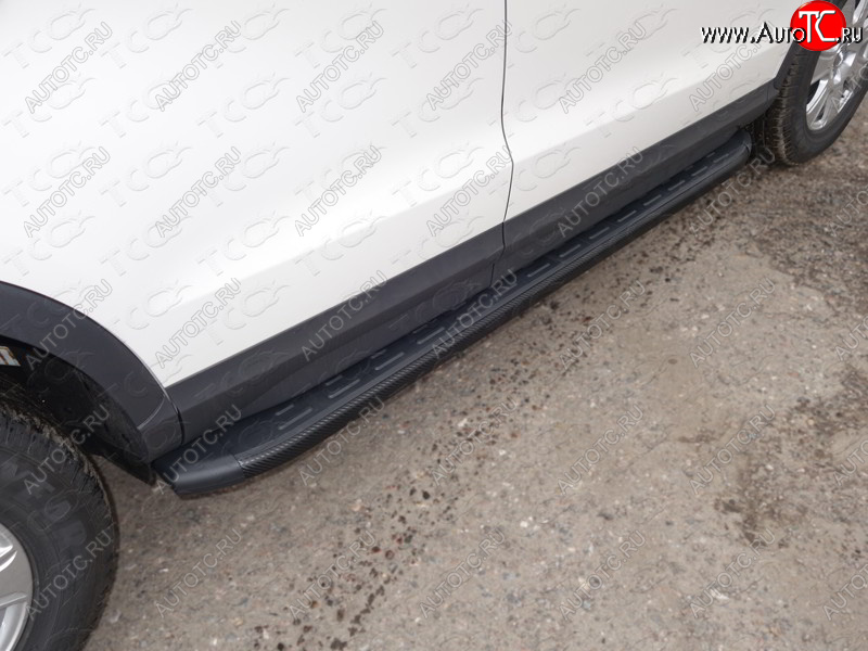 21 999 р. Пороги алюминиевые с пластиковой накладкой ТСС Тюнинг  Audi Q3  8U (2011-2015) дорестайлинг (карбон черный)  с доставкой в г. Пермь
