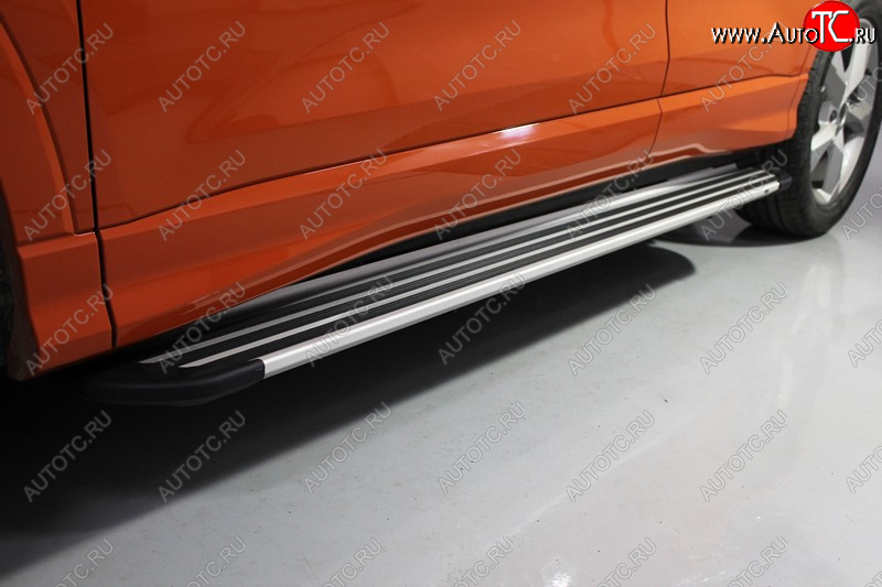 20 599 р. Порожки для ног алюминиевые TCC Tюнинг Slim Line  Audi Q3  F3 (2018-2022) (серебро)  с доставкой в г. Пермь