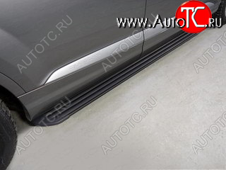 30 999 р. Пороги алюминиевые Slim Line  Audi Q7  4M (2015-2020) дорестайлинг (Черные)  с доставкой в г. Пермь