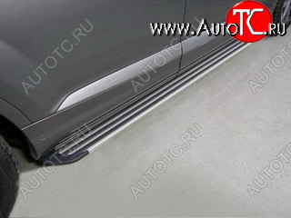 28 999 р. Пороги алюминиевые Slim Line  Audi Q7  4M (2015-2020) дорестайлинг (Серебро)  с доставкой в г. Пермь