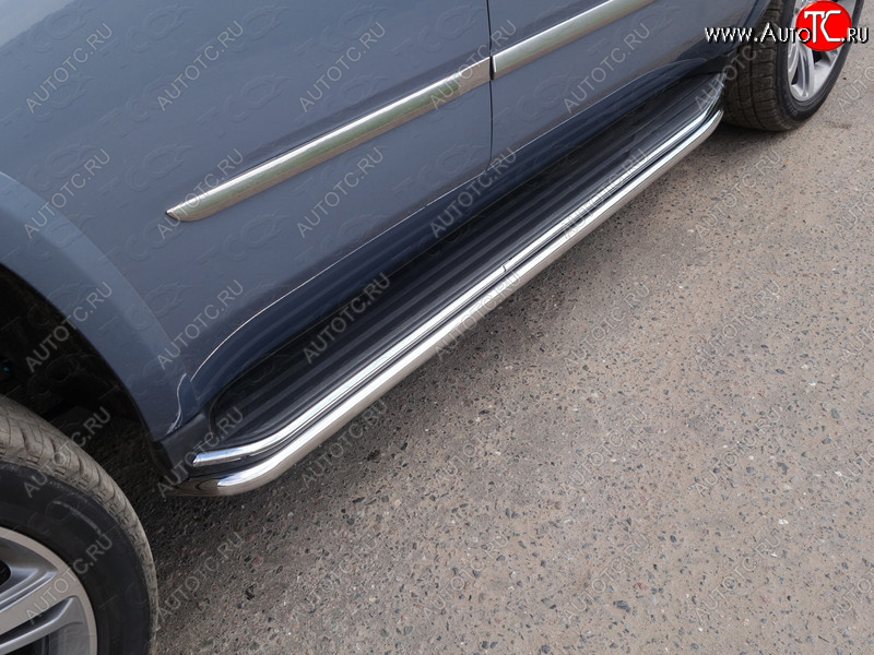 25 499 р. Защита порогов алюминий 50,8 мм, ТСС Тюнинг Cadillac Escalade GMTK2 джип 5 дв. короткая база (2015-2020)  с доставкой в г. Пермь