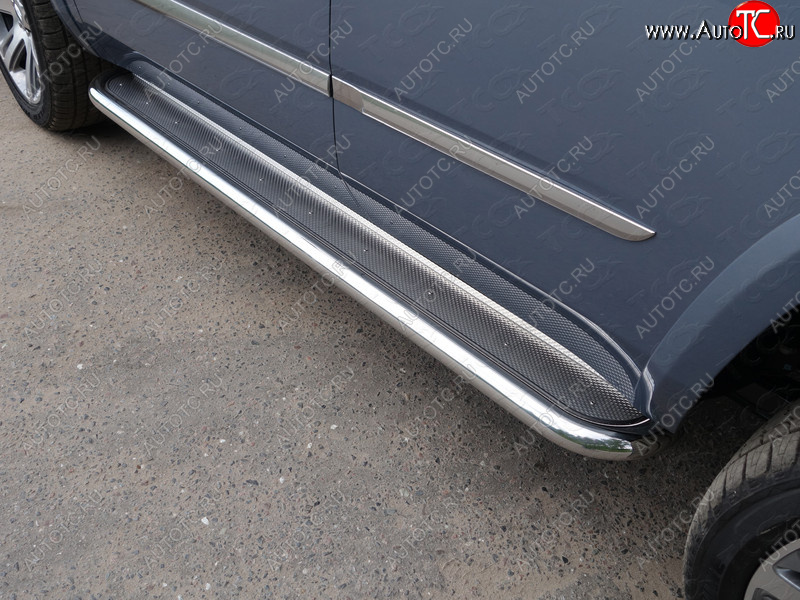 45 999 р. Пороги с площадкой 60,3 мм ТСС Тюнинг Cadillac Escalade GMTK2 джип 5 дв. короткая база (2015-2020) (нержавейка )  с доставкой в г. Пермь