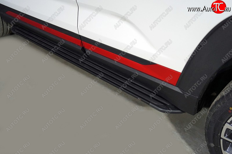 21 999 р. Пороги алюминиевые Slim Line ТСС Тюнинг  Changan CS35 Plus (2021-2025) рестайлинг (Black)  с доставкой в г. Пермь