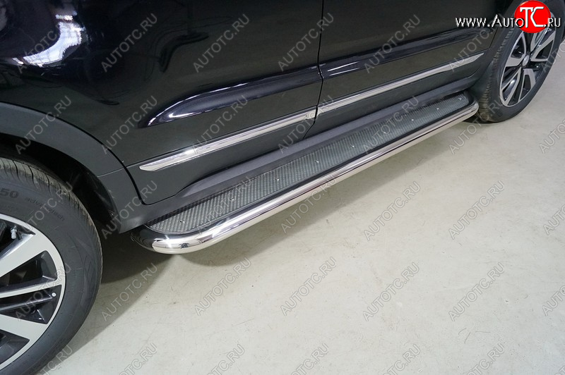 42 999 р. Пороги с площадкой 60,3 мм ТСС Тюнинг Changan CS55 рестайлинг (2018-2025) (нержавейка)  с доставкой в г. Пермь