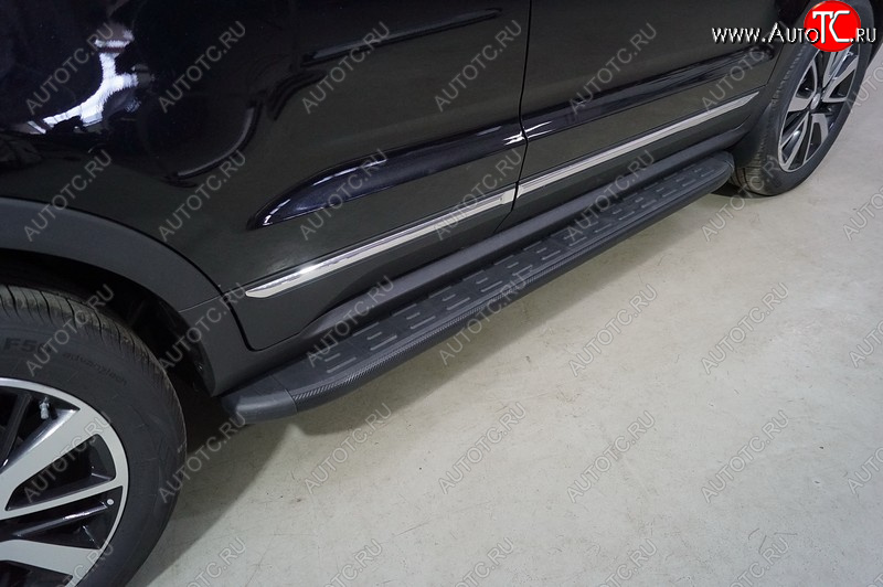 21 999 р. Пороги алюминиевые с пластиковой накладкой ТСС Тюнинг  Changan CS55 (2017-2025) дорестайлинг, рестайлинг (карбон черные)  с доставкой в г. Пермь