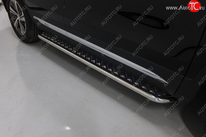 32 999 р. Пороги с площадкой 42,4 мм ТСС Тюнинг  Changan CS75 (2018-2022) 1-ый рестайлинг (серые)  с доставкой в г. Пермь