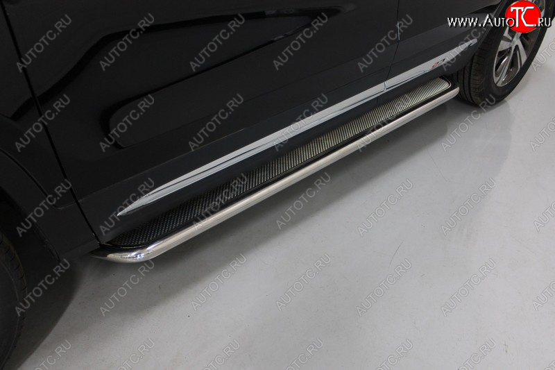 41 649 р. Пороги с площадкой 42,4 мм ТСС Тюнинг  Changan CS75 (2018-2022) 1-ый рестайлинг (нержавейка)  с доставкой в г. Пермь