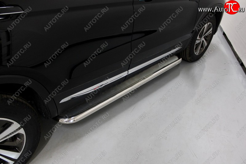 49 499 р. Пороги с площадкой 60,3 мм ТСС Тюнинг  Changan CS75 (2018-2022) 1-ый рестайлинг (нержавейка)  с доставкой в г. Пермь