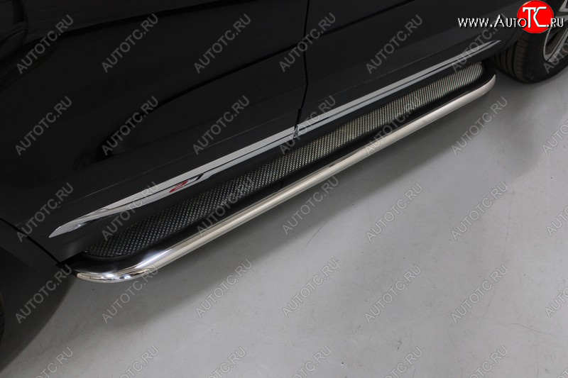 57 999 р. Пороги с площадкой 75х42 мм ТСС Тюнинг  Changan CS75 (2018-2022) 1-ый рестайлинг (нержавейка)  с доставкой в г. Пермь