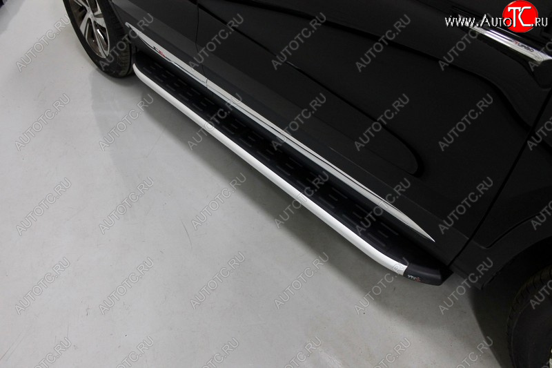 20 599 р. Пороги алюминиевые с пластиковой накладкой ТСС Тюнинг  Changan CS75 (2018-2022) 1-ый рестайлинг (серые)  с доставкой в г. Пермь