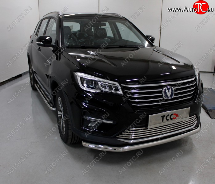 17 999 р. Защита переднего бампера нижняя d60,3 мм ТСС Тюнинг Changan CS75 1-ый рестайлинг (2018-2022) (нержавейка)  с доставкой в г. Пермь