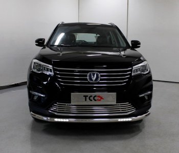 Защита переднего бампера нижняя с ДХО 60,3 мм ТСС Тюнинг Changan CS75 (2018-2022) 1-ый рестайлинг (нержавейка)
