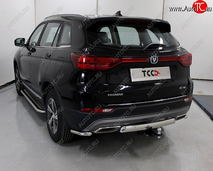 8 699 р. Защита заднего бампера (уголки, d42,4 мм) TCC Changan CS75 1-ый рестайлинг (2018-2022)  с доставкой в г. Пермь