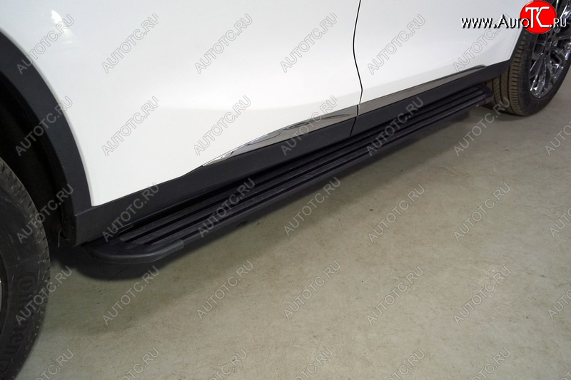 21 999 р. Пороги алюминиевые Slim Line ТСС Тюнинг  EXEED TXL (2020-2021)  дорестайлинг (Black)  с доставкой в г. Пермь