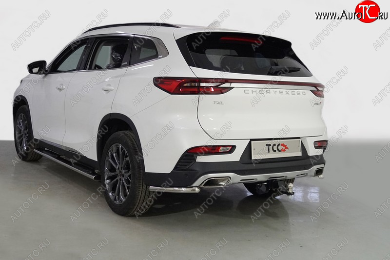 12 699 р. Защита заднего бампера (уголки, d42,4 мм) TCC EXEED TXL  дорестайлинг (2020-2021)  с доставкой в г. Пермь